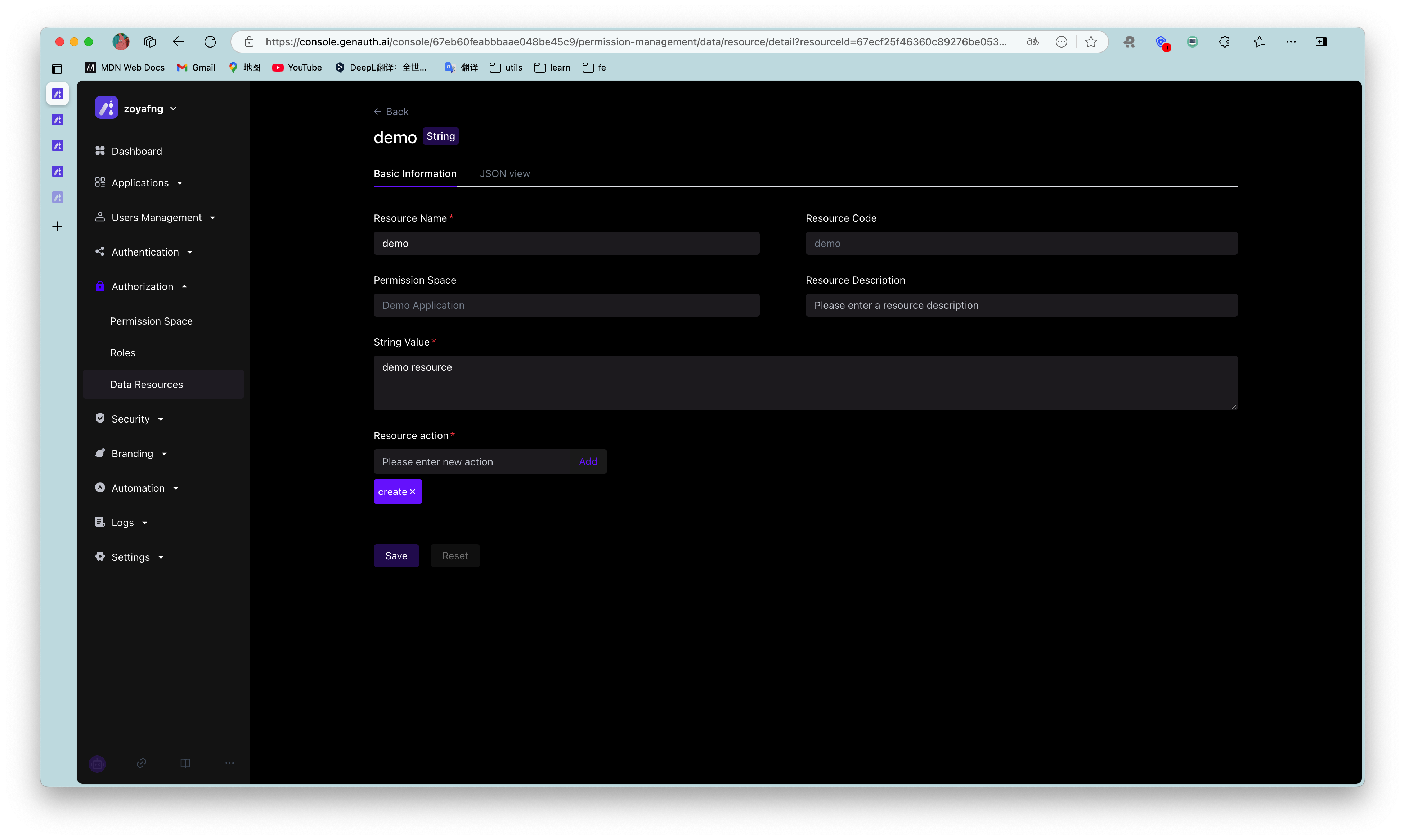 Data resource details
